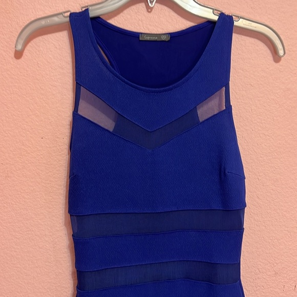 Soprano Blue Semi Sheer Bodycon Mini Dress. Size XS - Picture 2 of 8